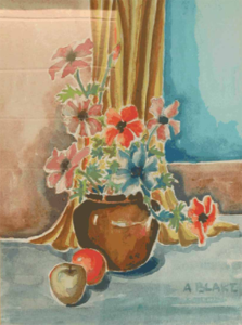 "Untitled (Flowers in vase and fruit)" A. Blake 