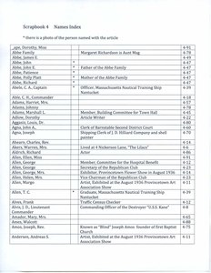 Scrapbook # 4  Names  Index