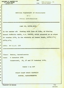 Transcript of Investigation of Patricia Marie 